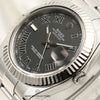 Rolex DateJust II 116334 Stainless Steel 18K White Gold Bezel Second Hand Watch Collectors 4