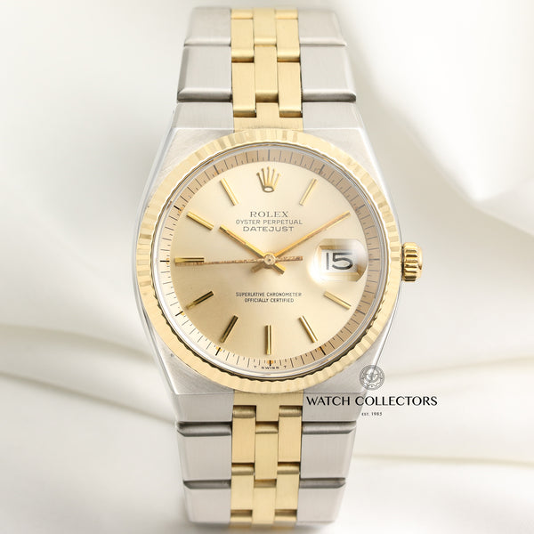 Rolex DateJust OysterQuartz Steel & Gold Second Hand Watch Collectors 1
