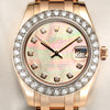 Rolex DateJust Pearlmaster 81285 18K Rose Diamond Bezel MOP Dial Second Hand Watch Collectors 2