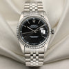Rolex DateJust Stainless Steel Black Dial Second Hand Watch Collectors 1