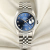Rolex DateJust Stainless Steel Blue Dial Second Hand Watch Collectors 1