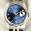 Rolex DateJust Stainless Steel Blue Dial Second Hand Watch Collectors 2