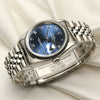 Rolex DateJust Stainless Steel Blue Dial Second Hand Watch Collectors 3