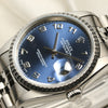 Rolex DateJust Stainless Steel Blue Dial Second Hand Watch Collectors 4