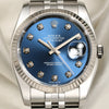 Rolex DateJust Stainless Steel Blue Diamond Dial Second Hand Watch Collectors 2