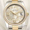 Rolex DateJust Steel & Gold Diamond Bezel Floral Second Hand Watch Collectors 2