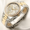 Rolex DateJust Steel & Gold Diamond Bezel Floral Second Hand Watch Collectors 3