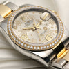 Rolex DateJust Steel & Gold Diamond Bezel Floral Second Hand Watch Collectors 5