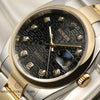 Rolex DateJust Steel & Gold Jubilee Black Dial Second Hand Watch Collectors 4