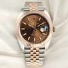 Rolex DateJust Steel & Rose Gold Chocolate Dial Second Hand Watch Collectors 1