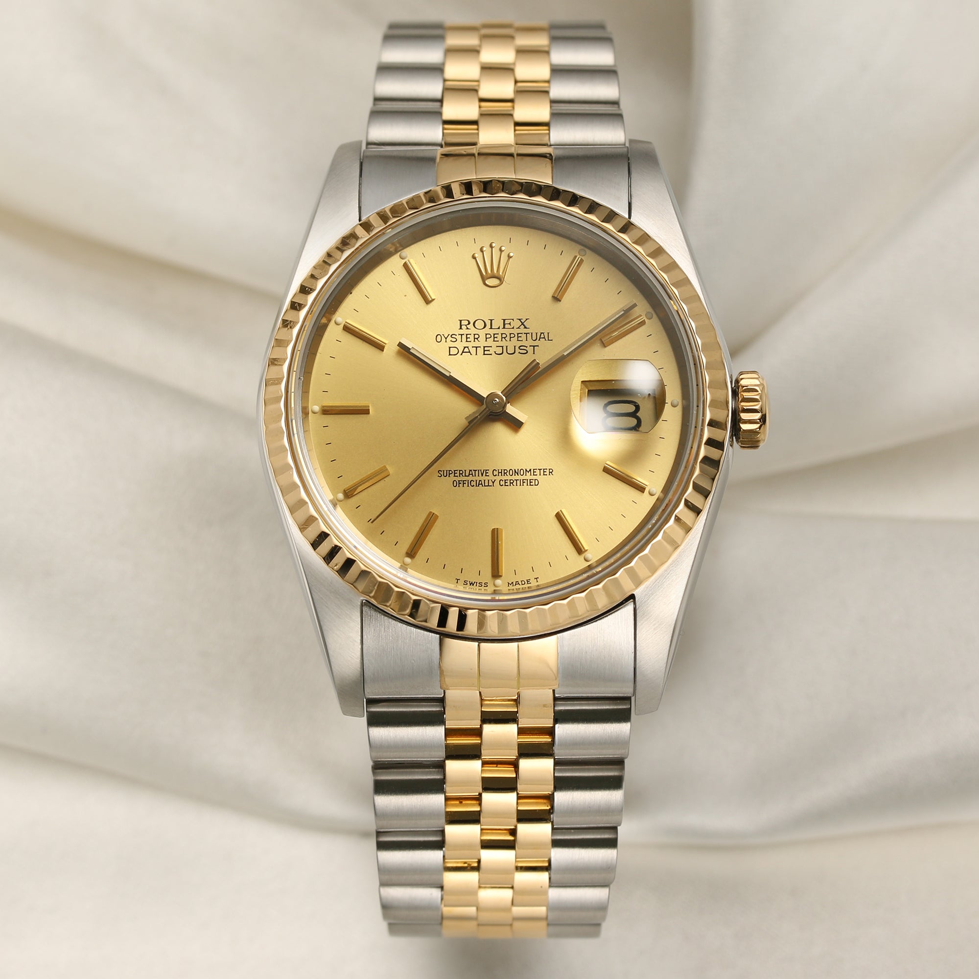 Rolex Datejust Steel & Gold Second Hand Watch Collectors 1