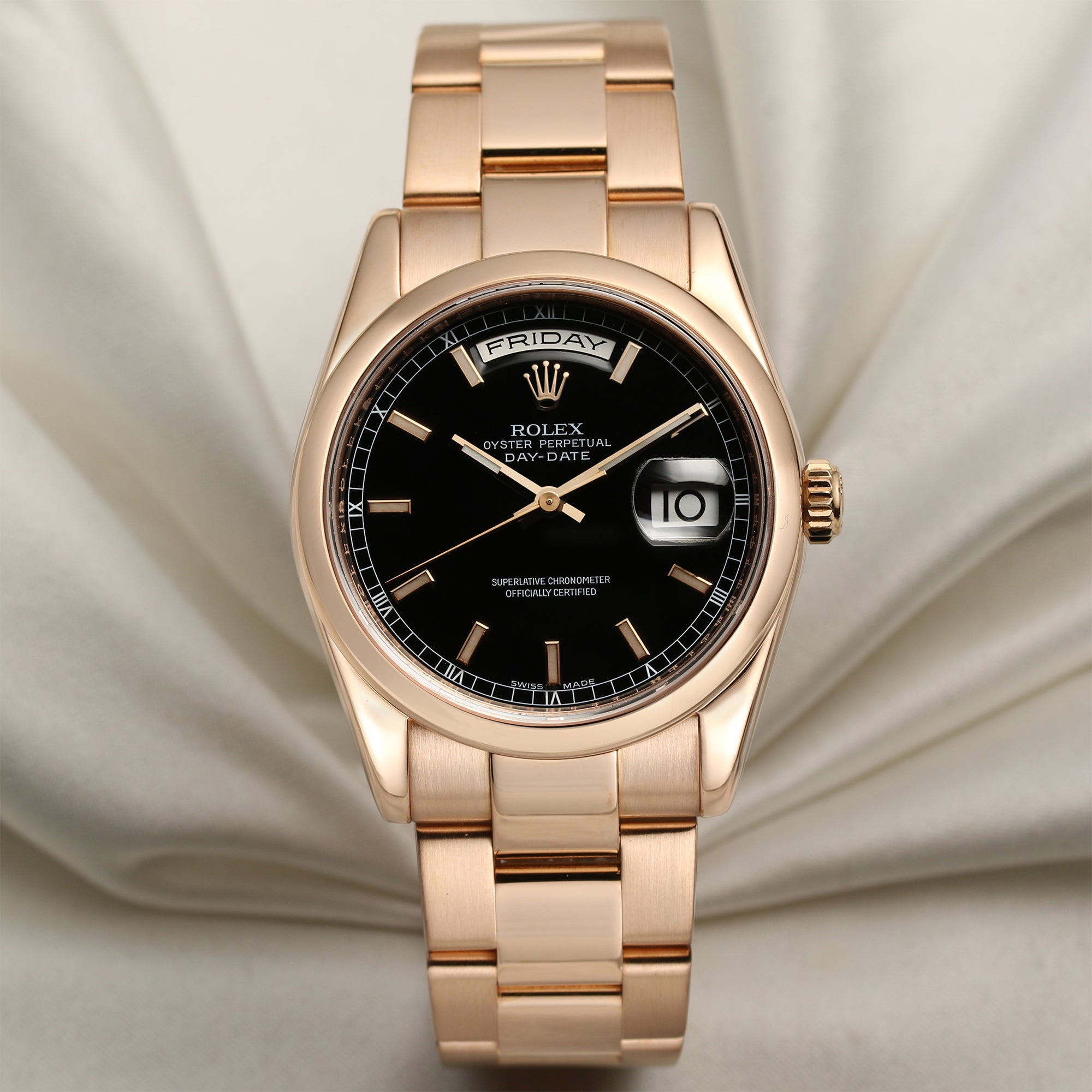 Rolex rose gold black face Clearance