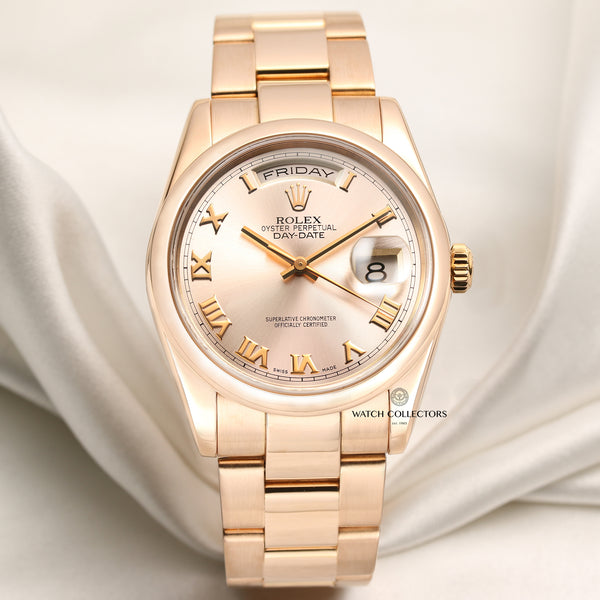 Rolex Day-Date 118205 18K Rose Gold Second Hand Watch Collectors 1