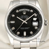 Rolex Day-Date 118206 Platinum Black Diamond Dial Second Hand Watch Collectors 2