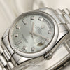 Rolex Day-Date 118206 Platinum Ice Blue Dial Diamond Second Hand Watch Collectors 4
