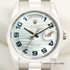 Rolex Day-Date 118206 Platinum Ice Blue Glacier Wave Arabic Numeral Dial Second Hand Watch Collectors 2