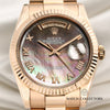 Rolex Day-Date 118235 18K Rose Gold Black MOP Dial Second Hand Watch Collectors 2