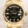Rolex Day-Date 118238 18K Yellow Gold Black Diamond Dial Second Hand Watch Collectors 2
