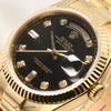 Rolex Day-Date 118238 18K Yellow Gold Black Diamond Dial Second Hand Watch Collectors 4
