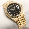 Rolex Day-Date 118238 18K Yellow Gold Black Diamond Dial Second Hand Watch Collectors 5