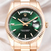 Rolex Day-Date 118238 18K Yellow Gold Green Dial Second Hand Watch Collectors 2