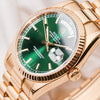 Rolex Day-Date 118238 18K Yellow Gold Green Dial Second Hand Watch Collectors 4
