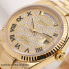 Rolex-Day-Date-118238-18K-Yellow-Gold-Pave-Dial-Second-Hand-Watch-Colelctors-4