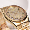 Rolex-Day-Date-118238-18K-Yellow-Gold-Pave-Dial-Second-Hand-Watch-Colelctors-5