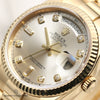 Rolex Day-Date 118238 18K Yellow Gold Silver Diamond Dial Second Hand Watch Collectors 4