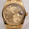 Rolex Day-Date 118238 Champagne Diamond Dial 18K Yellow Gold Second Hand Watch Collectors 2