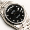 Rolex Day-Date 118239 18K White Gold Black Diamond Dial Second Hand Watch Collectors 4