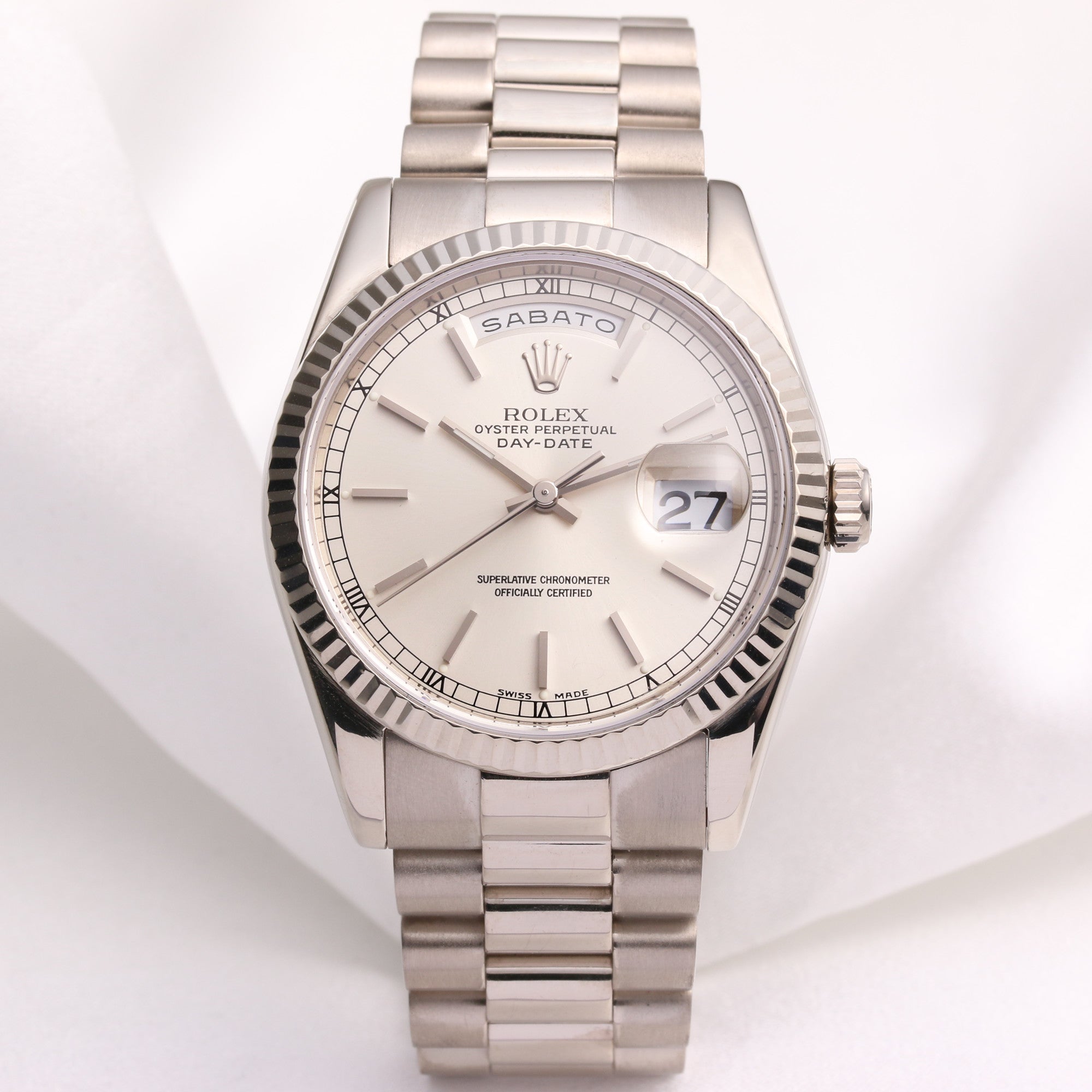 Rolex Day-Date 118239 18K White Gold Second Hand Watch Collectors 1