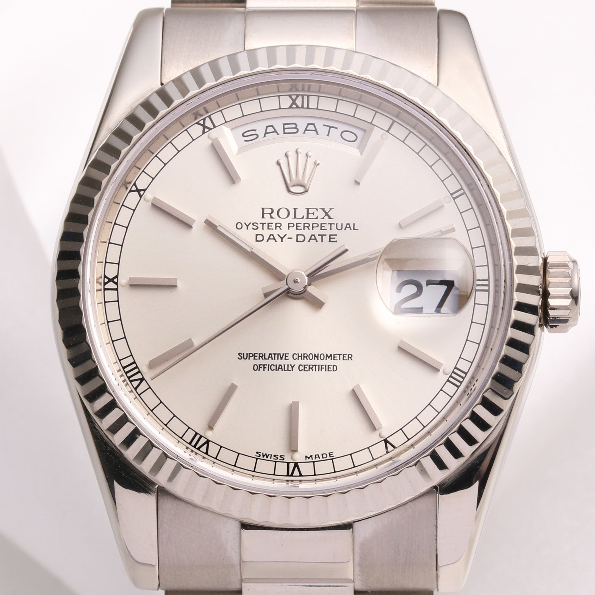 Rolex Day-Date 118239 18K White Gold Second Hand Watch Collectors 2
