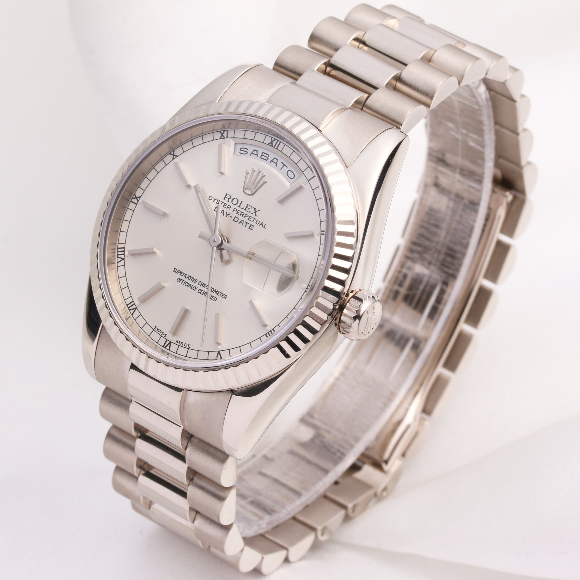 Rolex Day-Date 118239 18K White Gold Second Hand Watch Collectors 3
