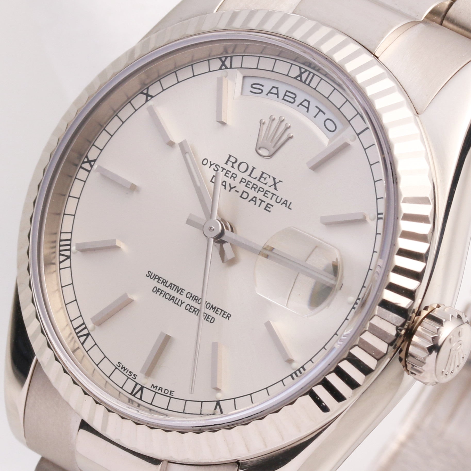 Rolex Day-Date 118239 18K White Gold Second Hand Watch Collectors 4