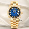 Rolex Day-Date 118338 Blue Degrade Degrading Vingette Diamond Dial 18K Yellow Gold Second Hand Watch Collectors 1