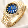 Rolex Day-Date 118338 Blue Degrade Degrading Vingette Diamond Dial 18K Yellow Gold Second Hand Watch Collectors 3