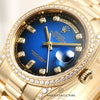 Rolex Day-Date 118338 Blue Degrade Degrading Vingette Diamond Dial 18K Yellow Gold Second Hand Watch Collectors 4