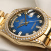 Rolex Day-Date 118338 Blue Degrade Degrading Vingette Diamond Dial 18K Yellow Gold Second Hand Watch Collectors 7