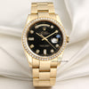 Rolex Day-Date 118348 18K Yellow Gold Black Diamond Dial Diamond Bezel Second Hand Watch Collectors 1
