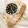 Rolex Day-Date 118348 18K Yellow Gold Black Diamond Dial Diamond Bezel Second Hand Watch Collectors 3