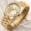 Rolex Day-Date 118398 Princess Cut Diamond Bezel Diamond Bracelet 18K Yellow Gold Second hand Watch Collectors 4