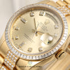 Rolex Day-Date 118398 Princess Cut Diamond Bezel Diamond Bracelet 18K Yellow Gold Second hand Watch Collectors 7
