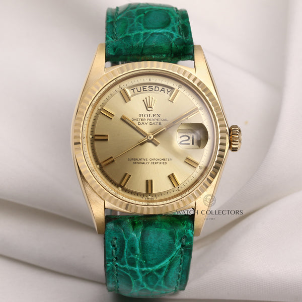 Rolex-Day-Date-1803-18K-Yellow-Gold-Champaigne-Dial-Second-Hand-Watch-Collectors-1-2