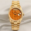Rolex Day-Date 18038 18K Yellow Gold Wood Dial Second Hand Watch Collectors 1