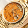 Rolex Day-Date 18038 18K Yellow Gold Wood Dial Second Hand Watch Collectors 4