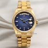 Rolex-Day-Date-18078-18K-Yellow-Gold-Blue-Diamond-Degrading-Dial-Bark-Finish-Second-Hand-Watch-Collectors-1
