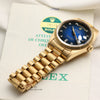 Rolex Day-Date 18078 Bark Finish Blue Degrade Vingette Diamond Dial 18K Yellow Gold Second Hand Watch Collectors 12