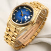 Rolex Day-Date 18078 Bark Finish Blue Degrade Vingette Diamond Dial 18K Yellow Gold Second Hand Watch Collectors 3