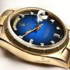 Rolex Day-Date 18078 Bark Finish Blue Degrade Vingette Diamond Dial 18K Yellow Gold Second Hand Watch Collectors 6